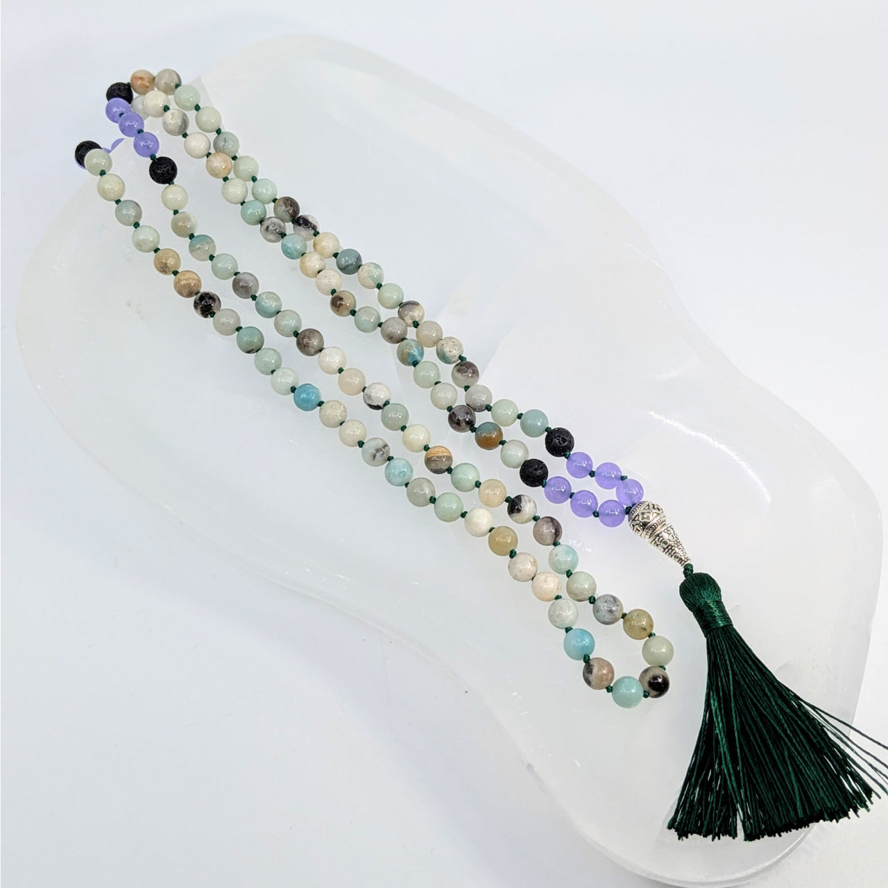 Amazonite & Fluorite 20’’ Mala Necklace #LV6580 - $38