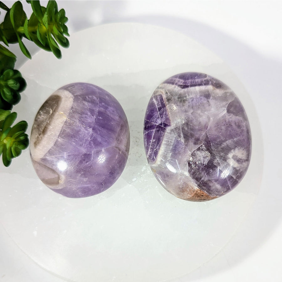 Polished oval amethyst pebble stones, 2-2.3 inches, #BC0329