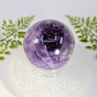Polished 2.3-inch purple amethyst sphere #BC1132 with banding