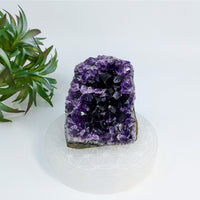 Thumbnail for Raw Amethyst crystal cluster showcasing deep purple formations in Cut Base Geode