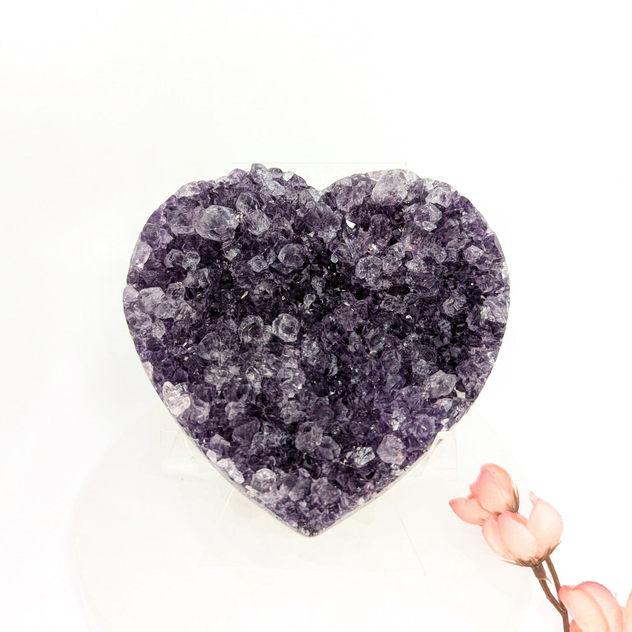 Heart-shaped Amethyst Geode for healing and decorative purposes in the Amethyst 3.7 inch Heart Geode #LV8321