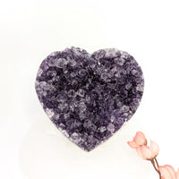 Thumbnail for Heart-shaped Amethyst Geode for healing and decorative purposes in the Amethyst 3.7 inch Heart Geode #LV8321