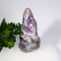 Translucent purple amethyst geode flame freeform, 4 inch #BC0307