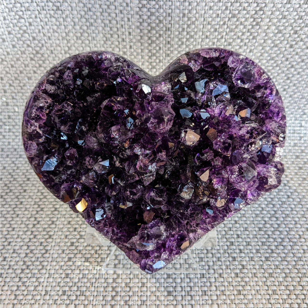 Amethyst Druzy Geode Heart - Close Up of Heart-Shaped Rock with Crystals #LV5466