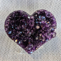 Thumbnail for Amethyst Druzy Geode Heart - Close Up of Heart-Shaped Rock with Crystals #LV5466