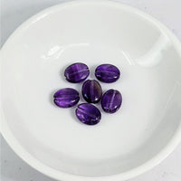 Thumbnail for Amethyst 8 mm Flat Bead set on a white plate - 6 pack #LV3618