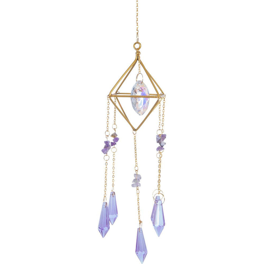 Amethyst and Aurora Borealis Crystal Prism Suncatcher