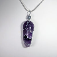 Amethyst Banded 2.3’’ Handmade Wire Wrap Pendant #LV9003
