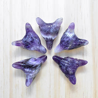 Purple Amethyst Carved Wolf Small 18’’ Necklace #LV9193 Figurine