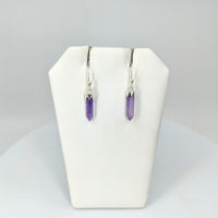 Thumbnail for Dainty Amethyst Sterling Silver Point Earrings 1 Pair (2g) #SK8970 - Elegant Jewelry