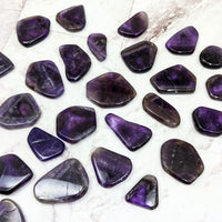 Thumbnail for Amethyst Dark Slice Pocket Stone (1-1.5’, #LV2295) - Flat Shape Amethite Tumbled Stones