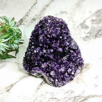 Thumbnail for Amethyst Druzy 4.5’ Geode Cut Base #LV4721 - Stunning Purple Amethite Crystal Cluster