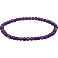 Amethyst Elastic Bracelet 4mm Round Beads #BC0550
