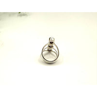 Amethyst faceted 3-stone 925 silver ring with tree design LV9502