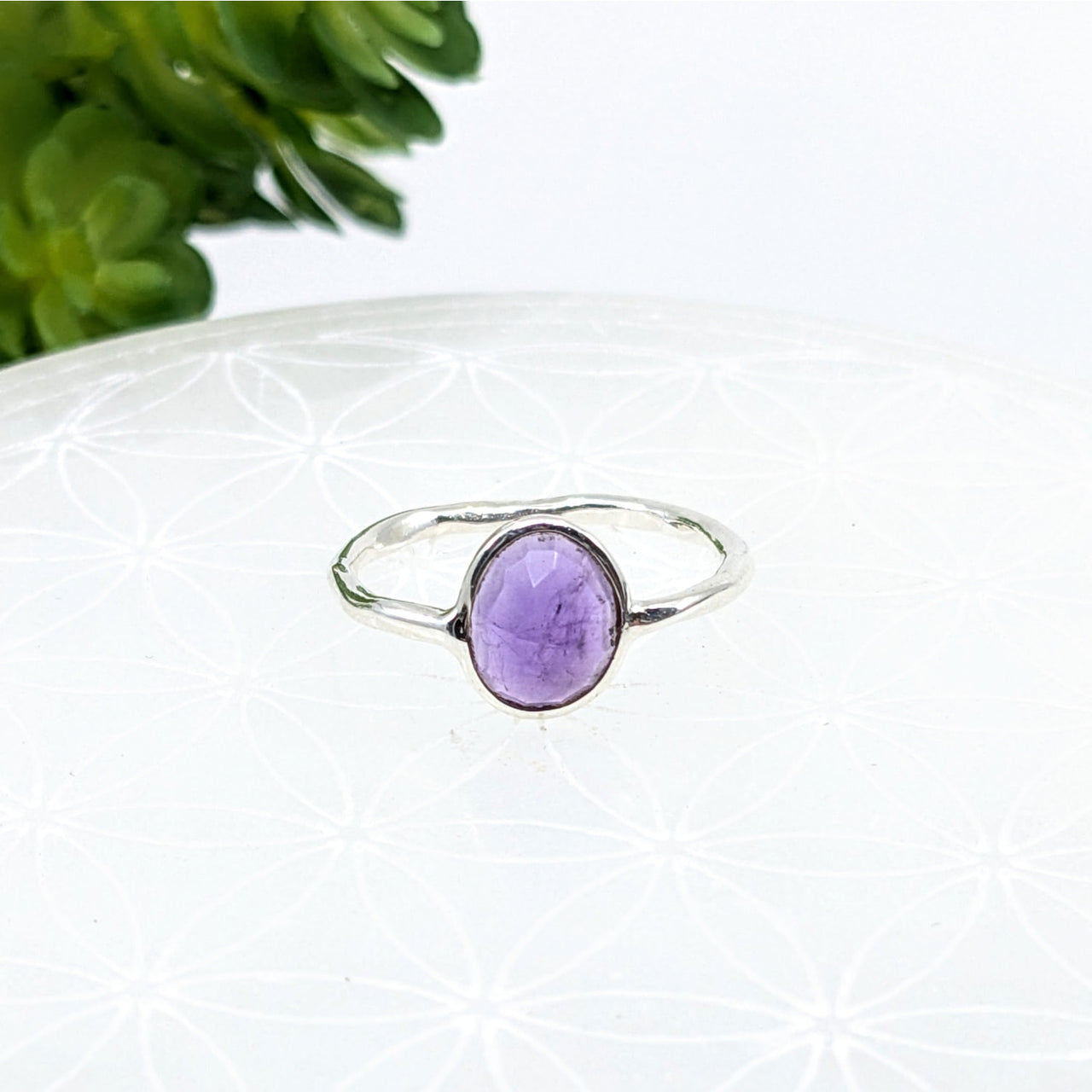 Amethyst Faceted Dainty Ring #LV6847 - $52