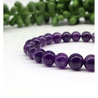 Thumbnail for Purple Amethyst Gemstone Bracelet with 8mm beads, stretchable size 7 inches