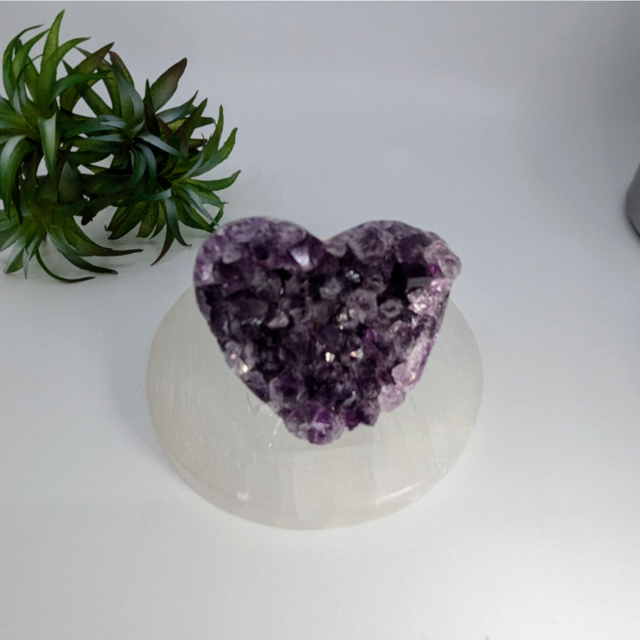 Heart-shaped Amethyst Cluster from Amethyst Geode 2.5 inch Heart #LV7526