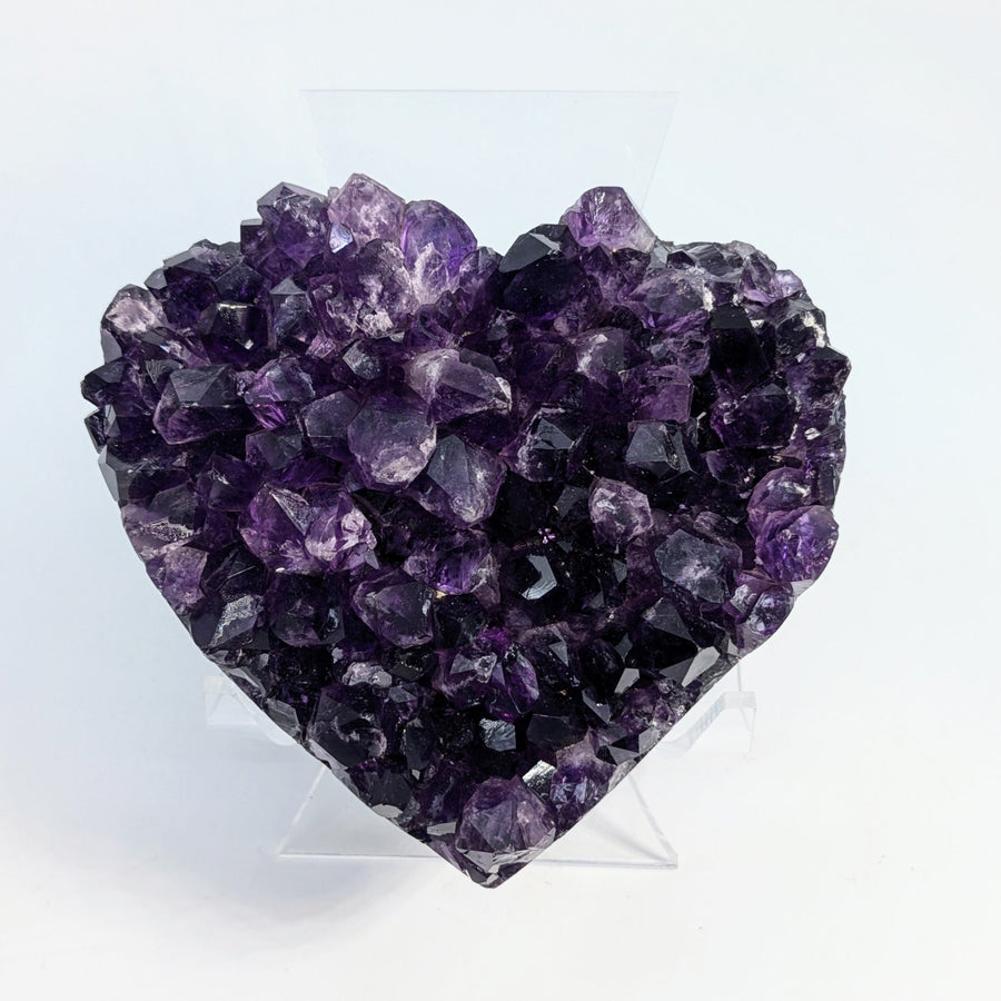 Heart-shaped Amethyst Crystal Cluster in the Amethyst Geode 3.5 Inch Heart #LV7640