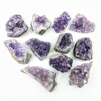 Brazilian amethyst geode druzy cluster on gray matrix, pick size