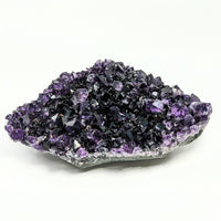 Thumbnail for Amethyst Geode, Grade A Druzy Cluster with Agate Base on White Background #SK1113