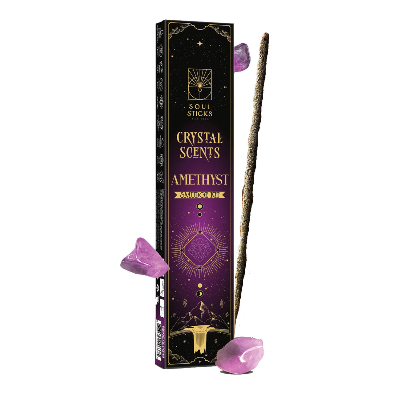 Amethyst Incense Sticks Smudge Kit | Crystal Scents #BC0541