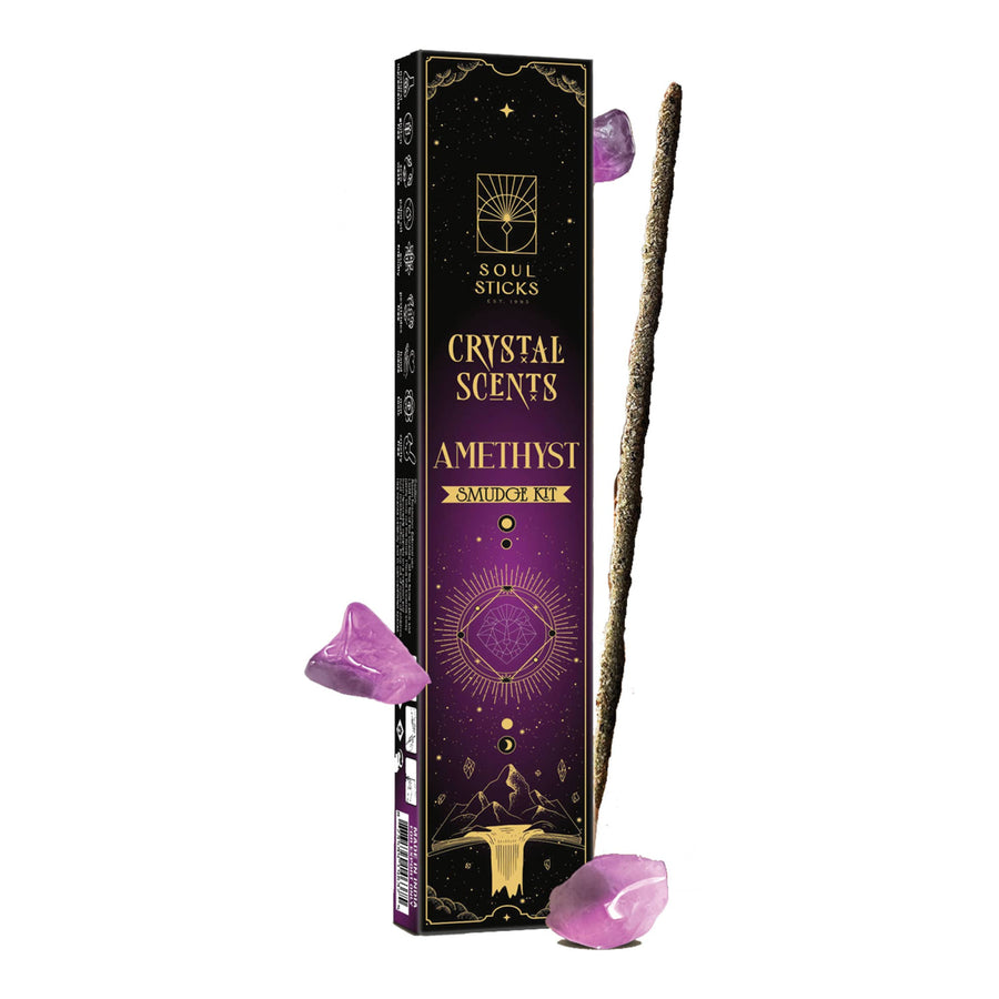 Amethyst Incense Sticks Smudge Kit | Crystal Scents #BC0541