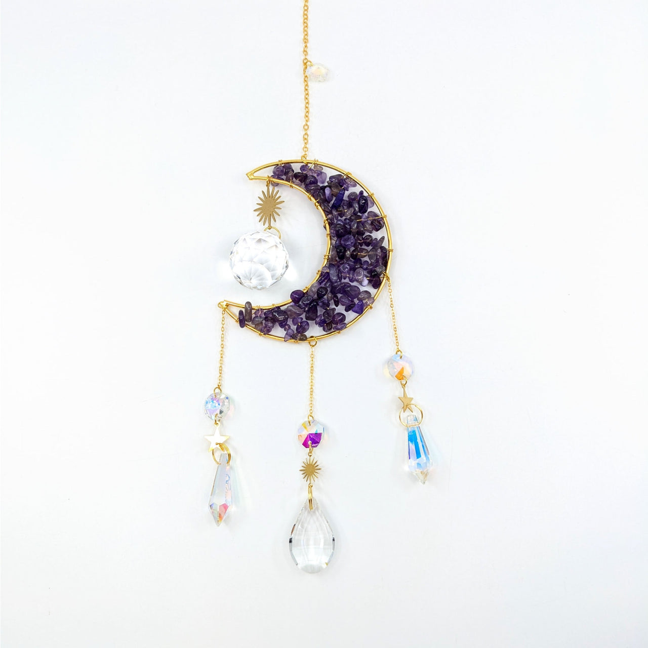 Amethyst Moon 3.8’’ Crystal & Prism Hanging #LV6476 - $35