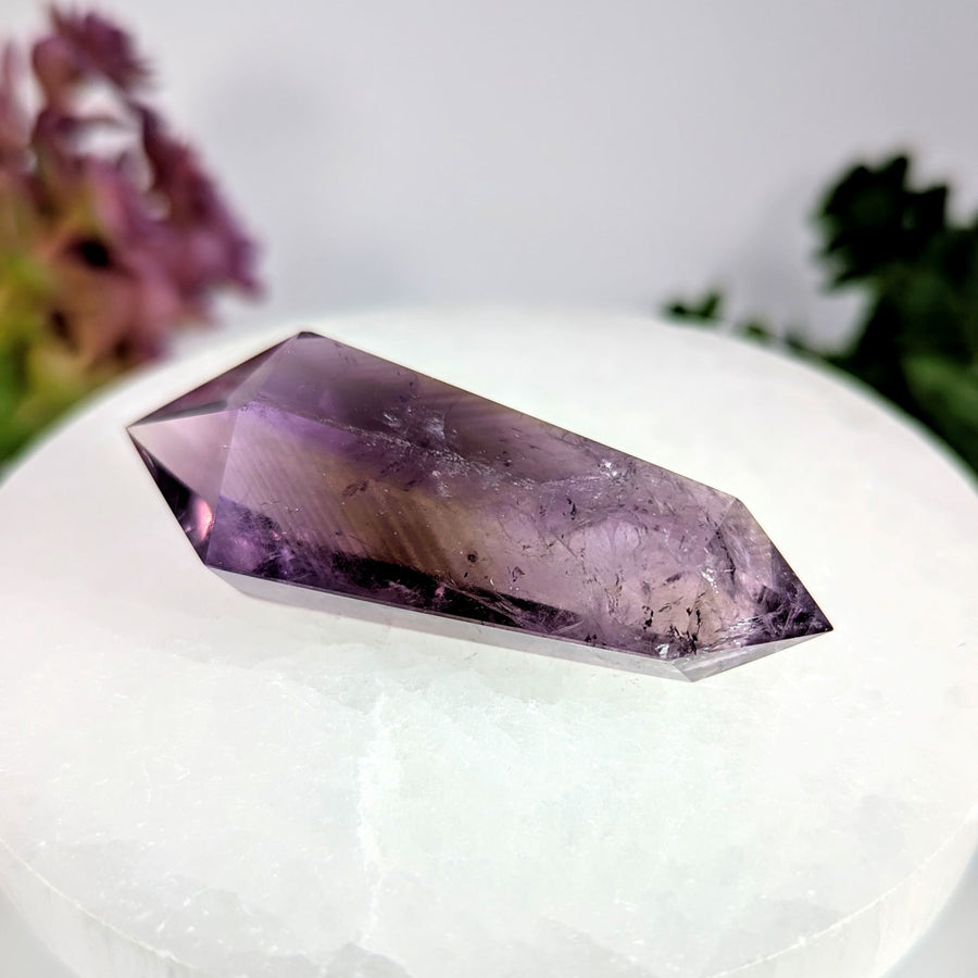 Amethyst Phantom 2.5-inch DT Point on Selenite Plate #BC0057