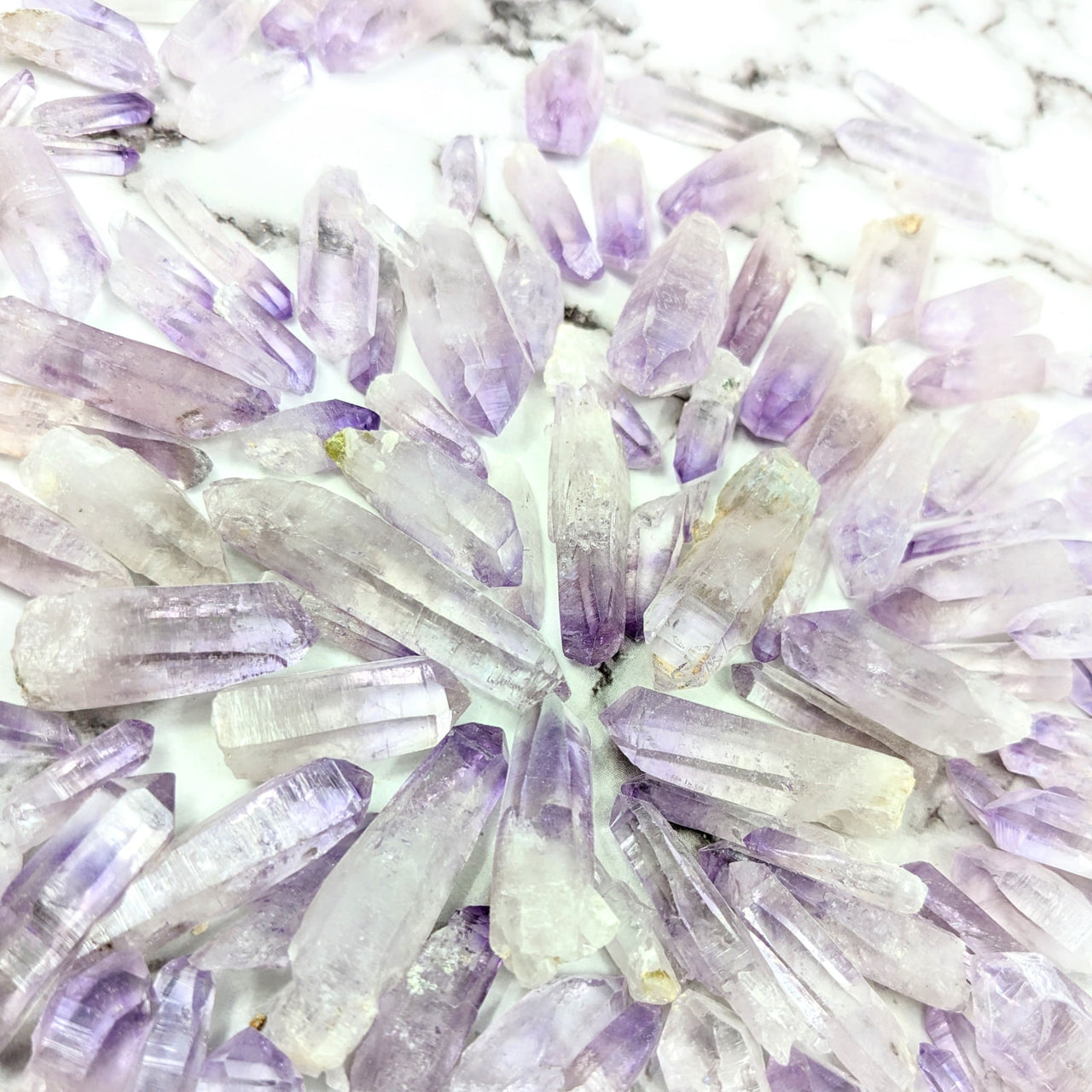 Amethyst Veracruz Rough Point Crystals on White Background #SK9949