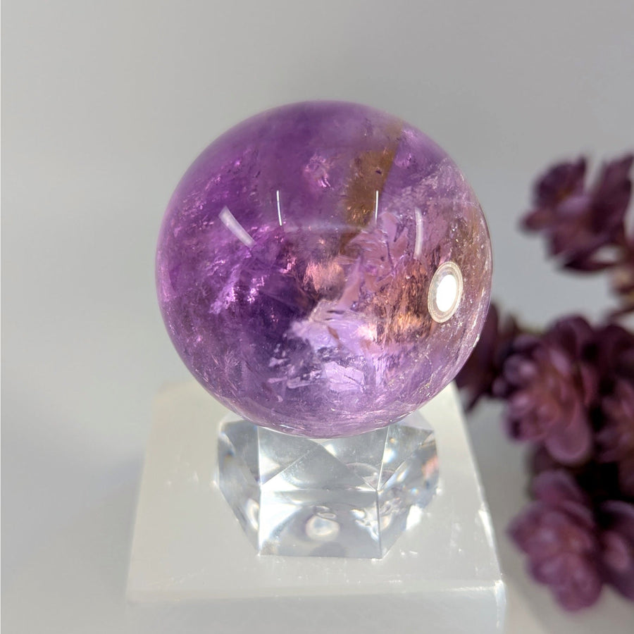 Ametrine 1.6 inch sphere on quartz stand #BC0027
