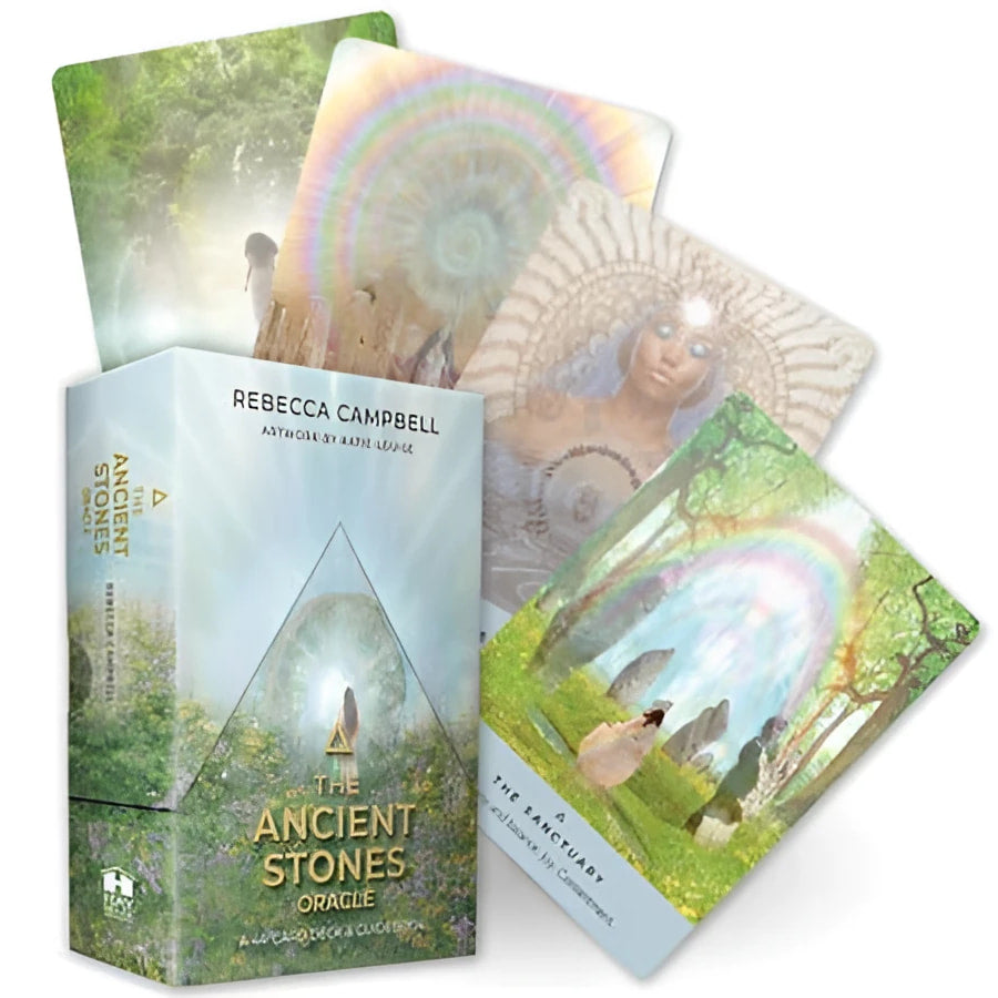 The Ancient Stones Oracle Deck #LV9596 in misty forest box