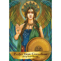 Golden sunburst shield emblem from Angels and Ancestors Oracle Deck LV9597