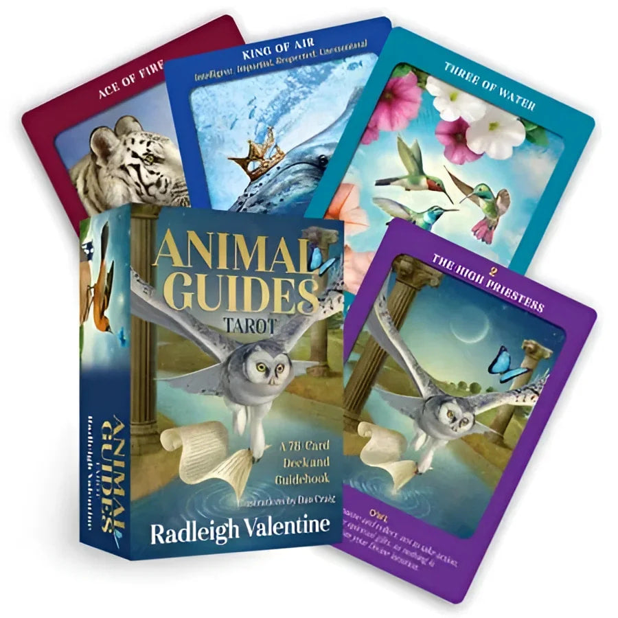 Animal Guides Tarot deck #LV4389 showcasing wildlife illustrations on displayed cards