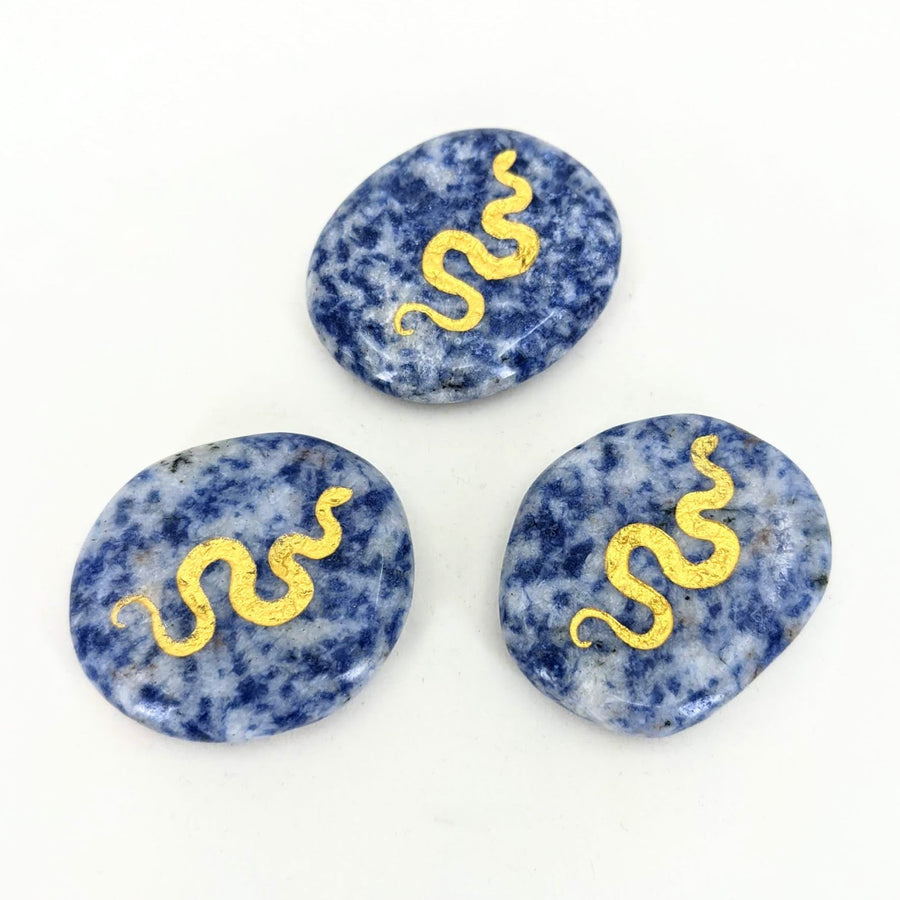 Blue and gold marble buttons with gold foil from Animal Palm Stone #T389D