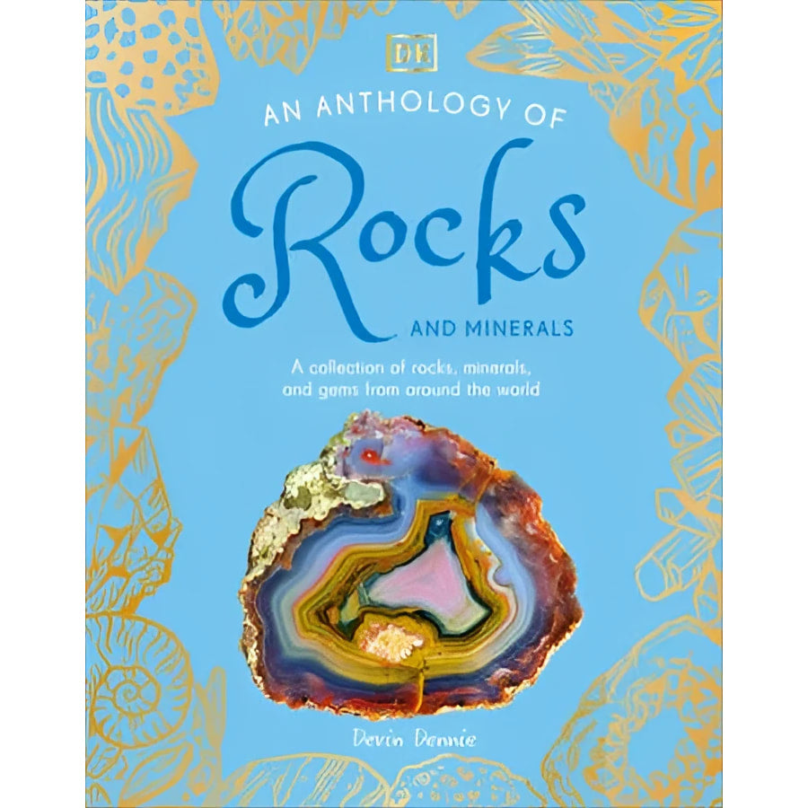 Vibrant multicolored geode slice in Anthology of Rocks & Minerals Book LV9598