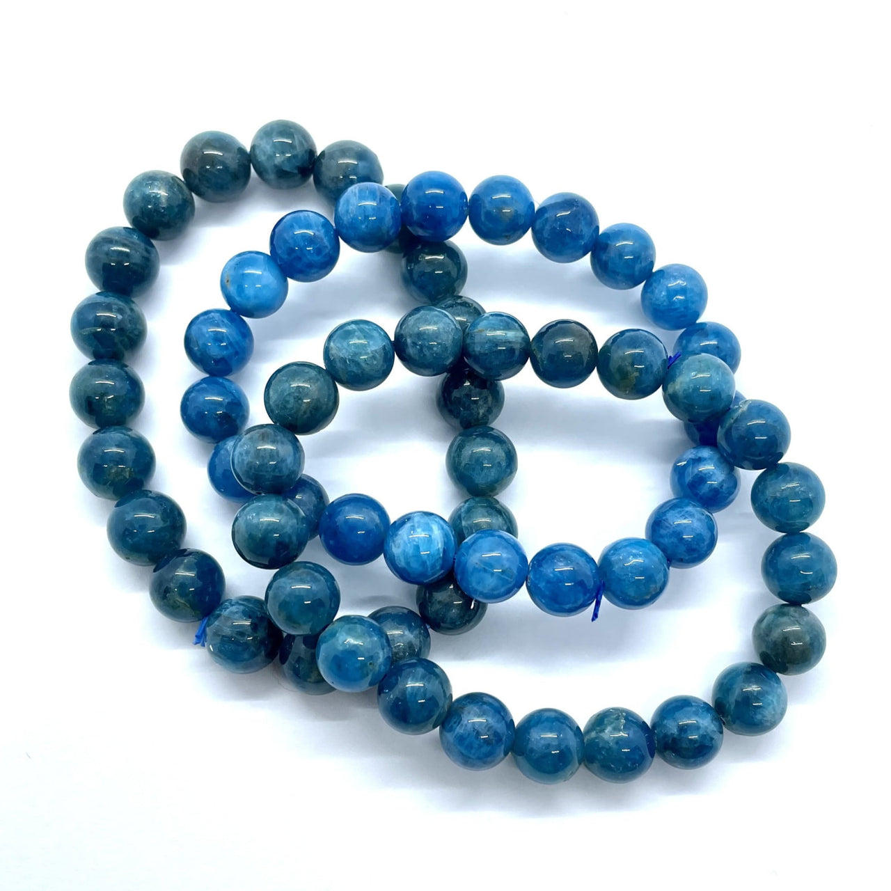 Apatite 8mm Beaded Bracelet #J468 - $39