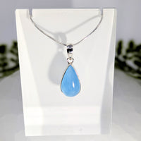 Aquamarine 1-inch teardrop pendant #BC1099 with light blue gemstone