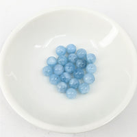 Thumbnail for White bowl filled with blueberries, displayed in Aquamarine 6 mm Round Bead 12 pack #LV3636