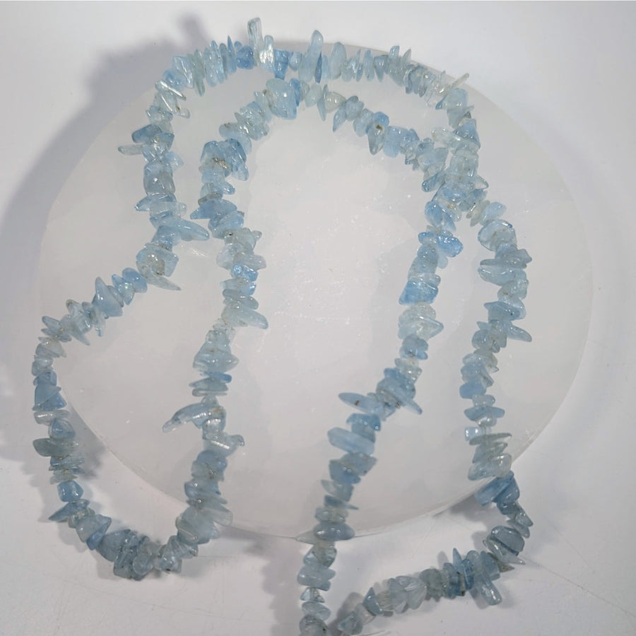 Aquamarine Chip 6mm Beads Strand #LV9424 $15