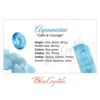 Thumbnail for AQUAMARINE crystal information card displaying vibrant aquamarine gems #HC12