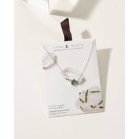 Aquamarine Delicate Gemstone Silver Necklace #LV9107 $39