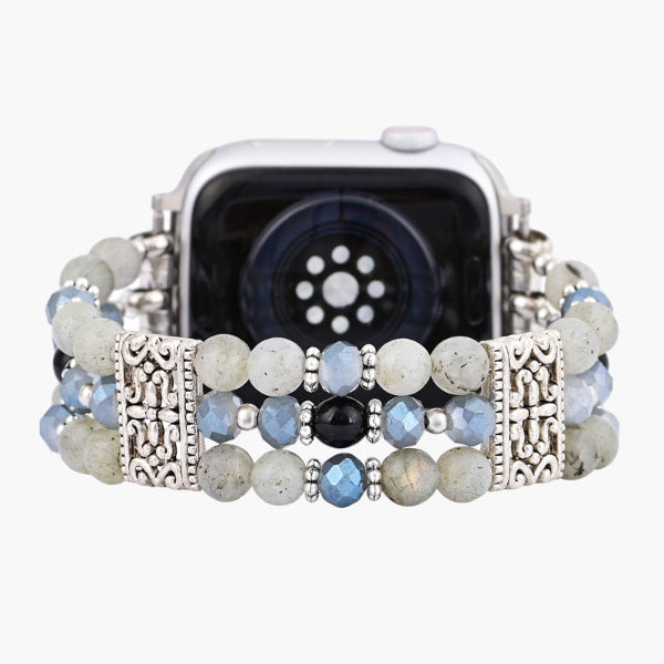 Artisanal Labradorite Indigo Stretch Apple Watch Strap #BC0532