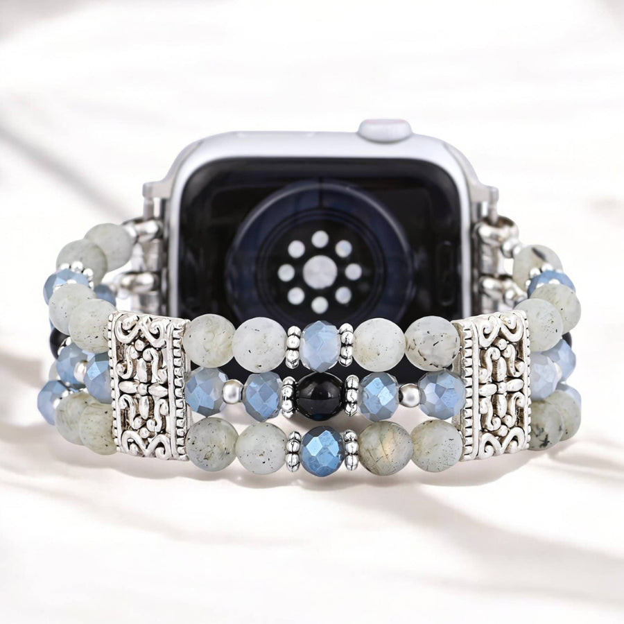 Artisanal Labradorite Indigo Stretch Apple Watch Strap #BC0532