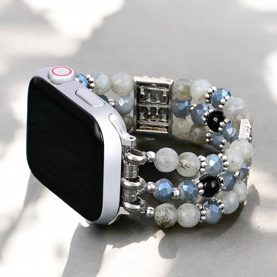 Artisanal Labradorite Indigo Stretch Apple Watch Strap #BC0532