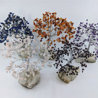 Thumbnail for Assorted Crystal 8.5’’ Gem Tree with Gemstone Leaves on Zeolite Base for Home Décor