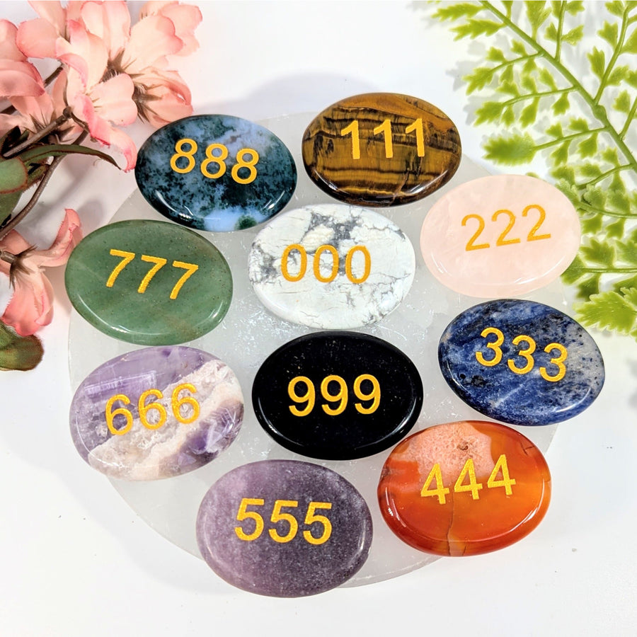 Assorted 1.75in crystal angel number palm pendants #BC0780