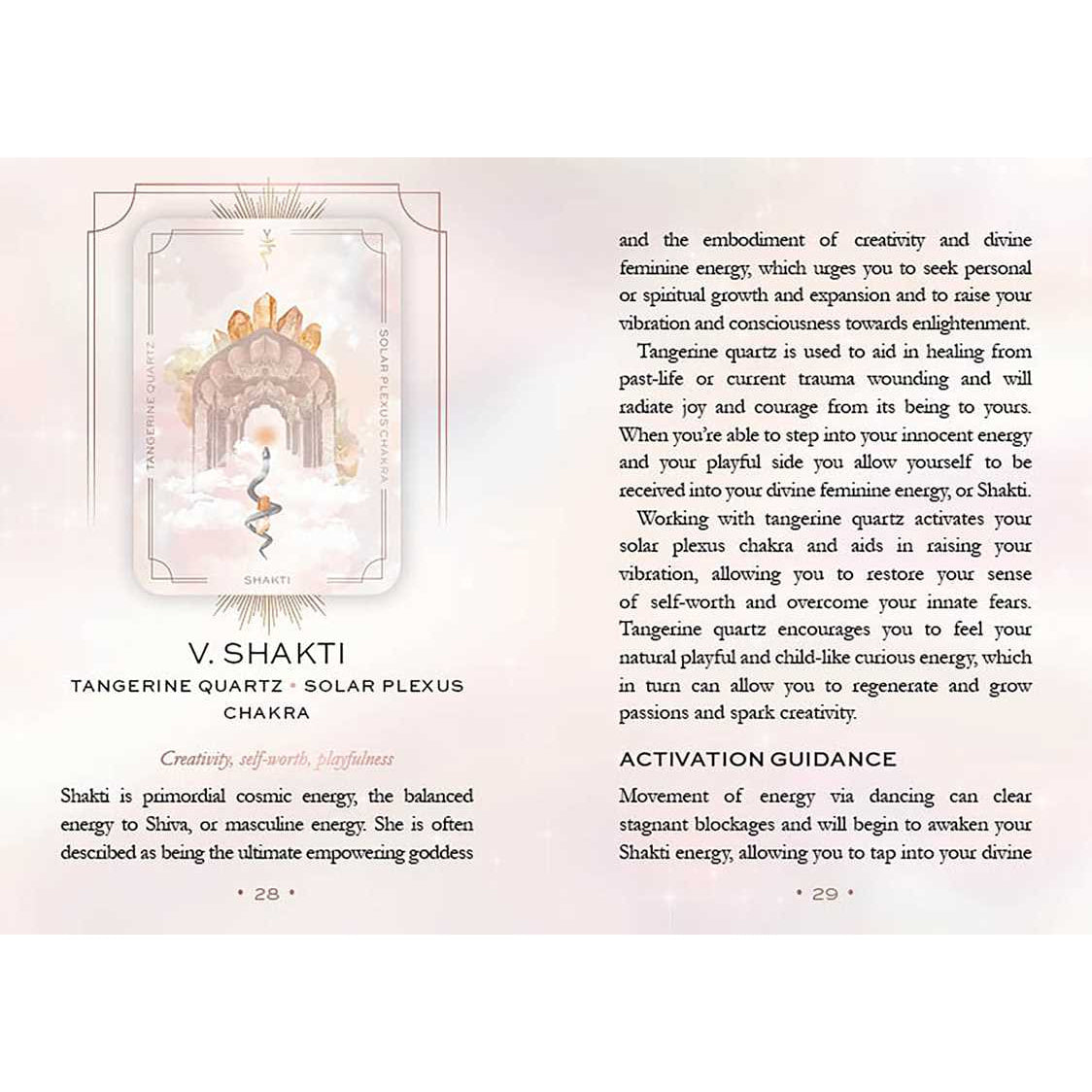 Tarot card featuring a temple illustration from Astral Realms Crystal Oracle by Leah Shoman