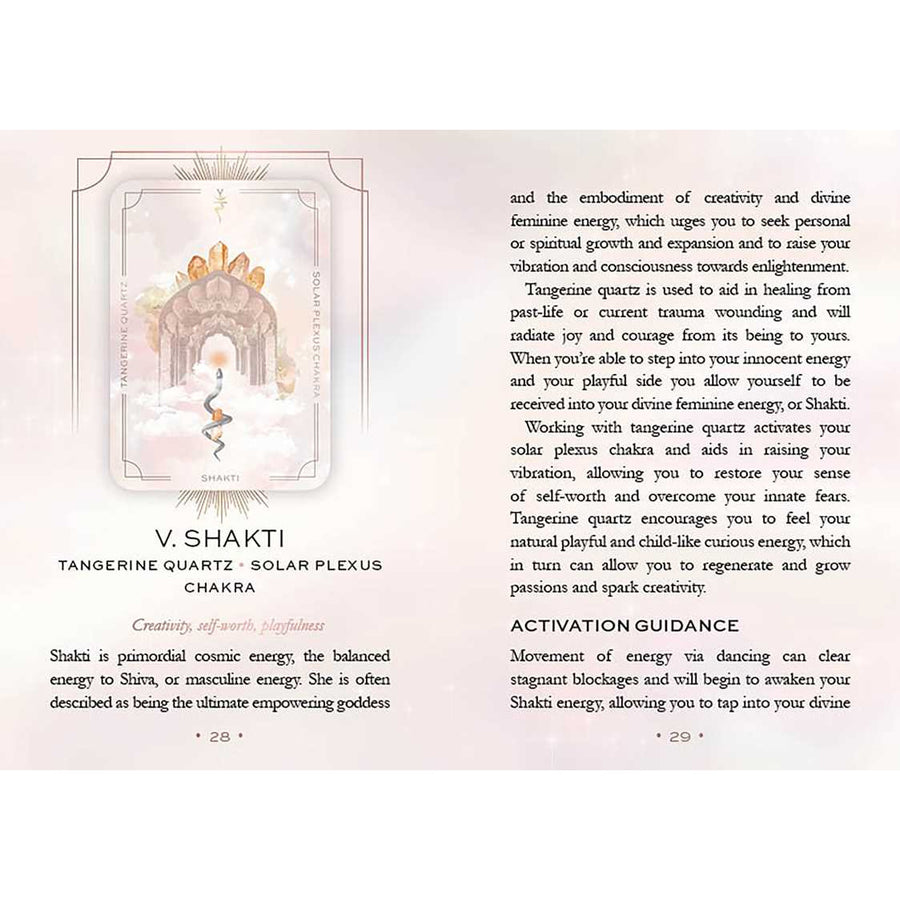 Tarot card featuring a temple illustration from Astral Realms Crystal Oracle by Leah Shoman