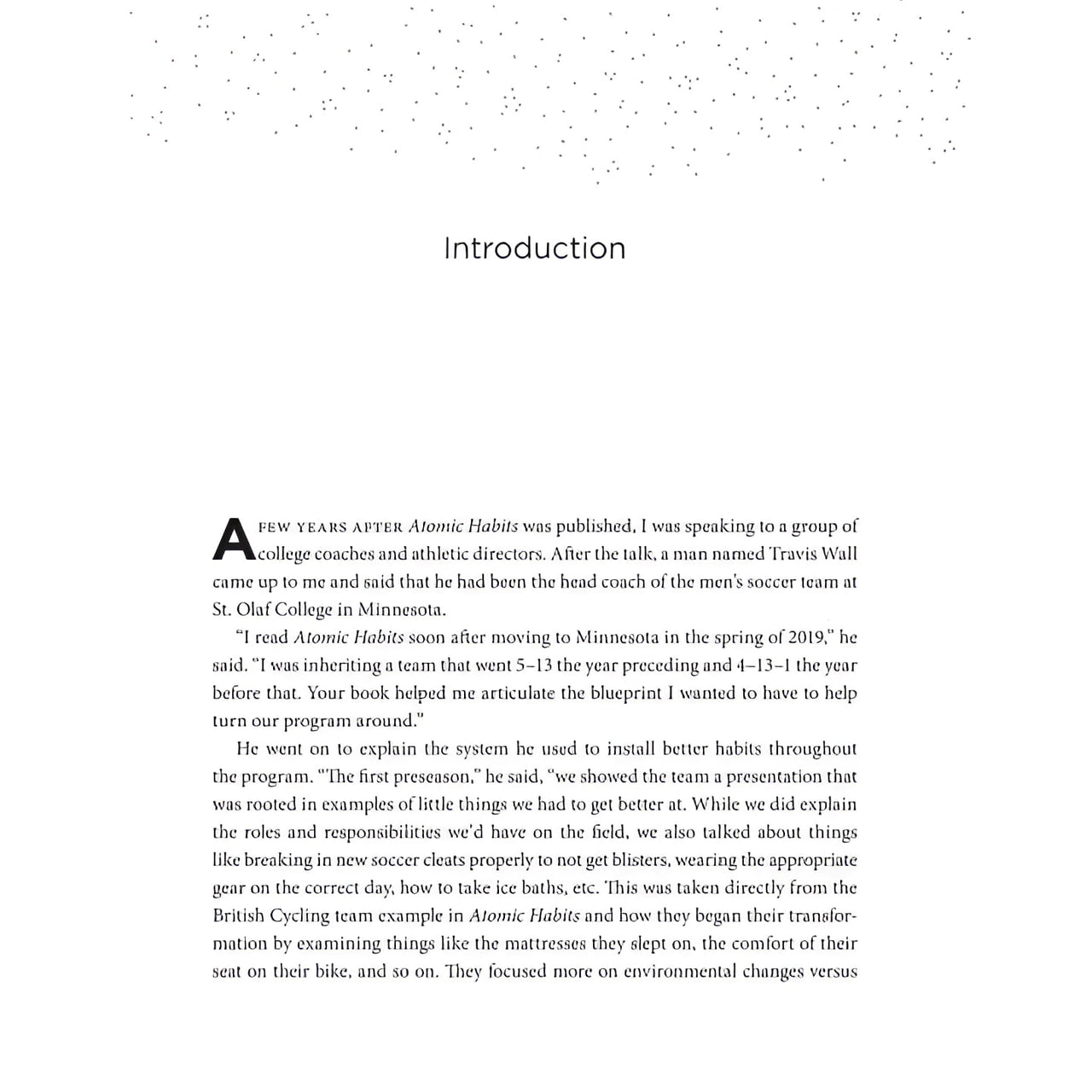Atomic Habits book introduction page in James Clear workbook #BC0482