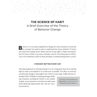 Atomic Habits Workbook page by James Clear with speckled design